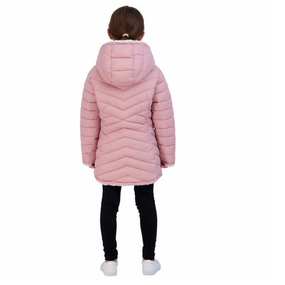 Steve Madden Youth Girls Reversible Parka ~ PINK - Picture 2 of 8